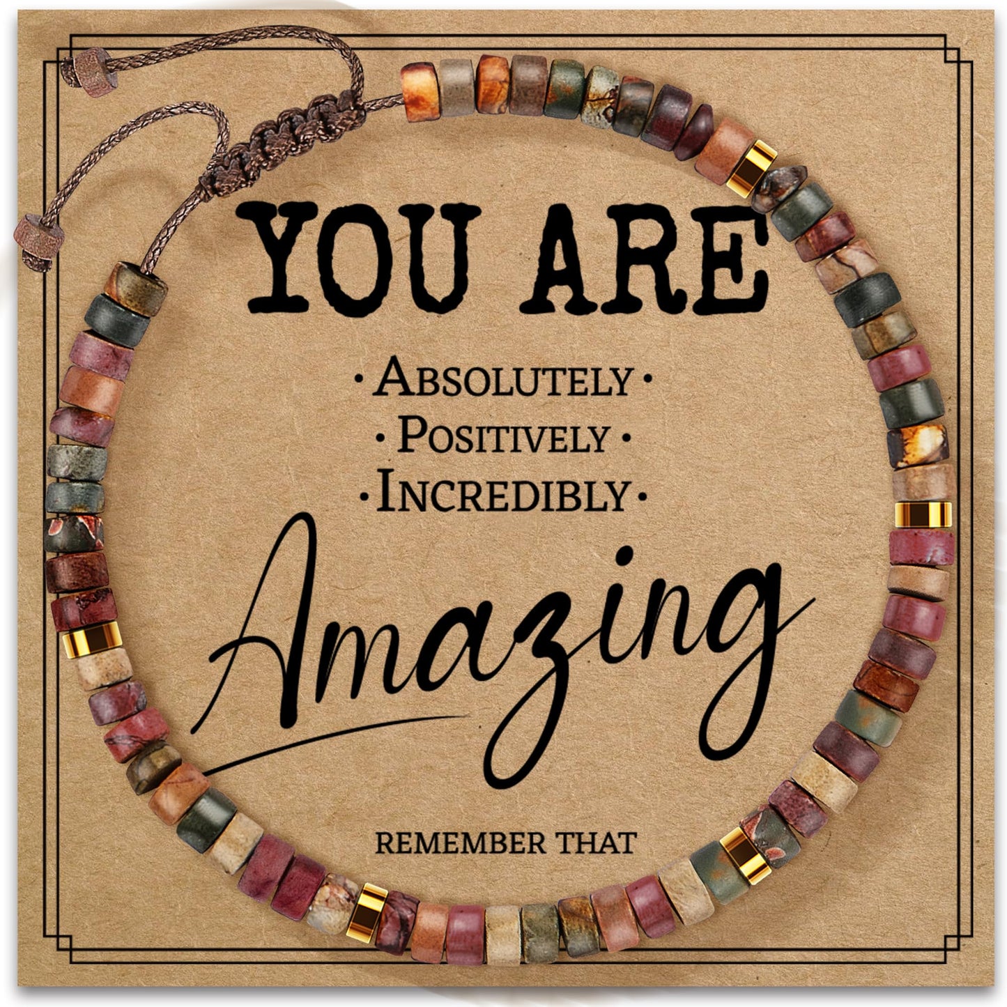 ZOKCC Encouragement Bracelet Gifts for Women - Healing Natural Stone Bracelet - Inspirational Gifts for Women Sister Bestie Friends