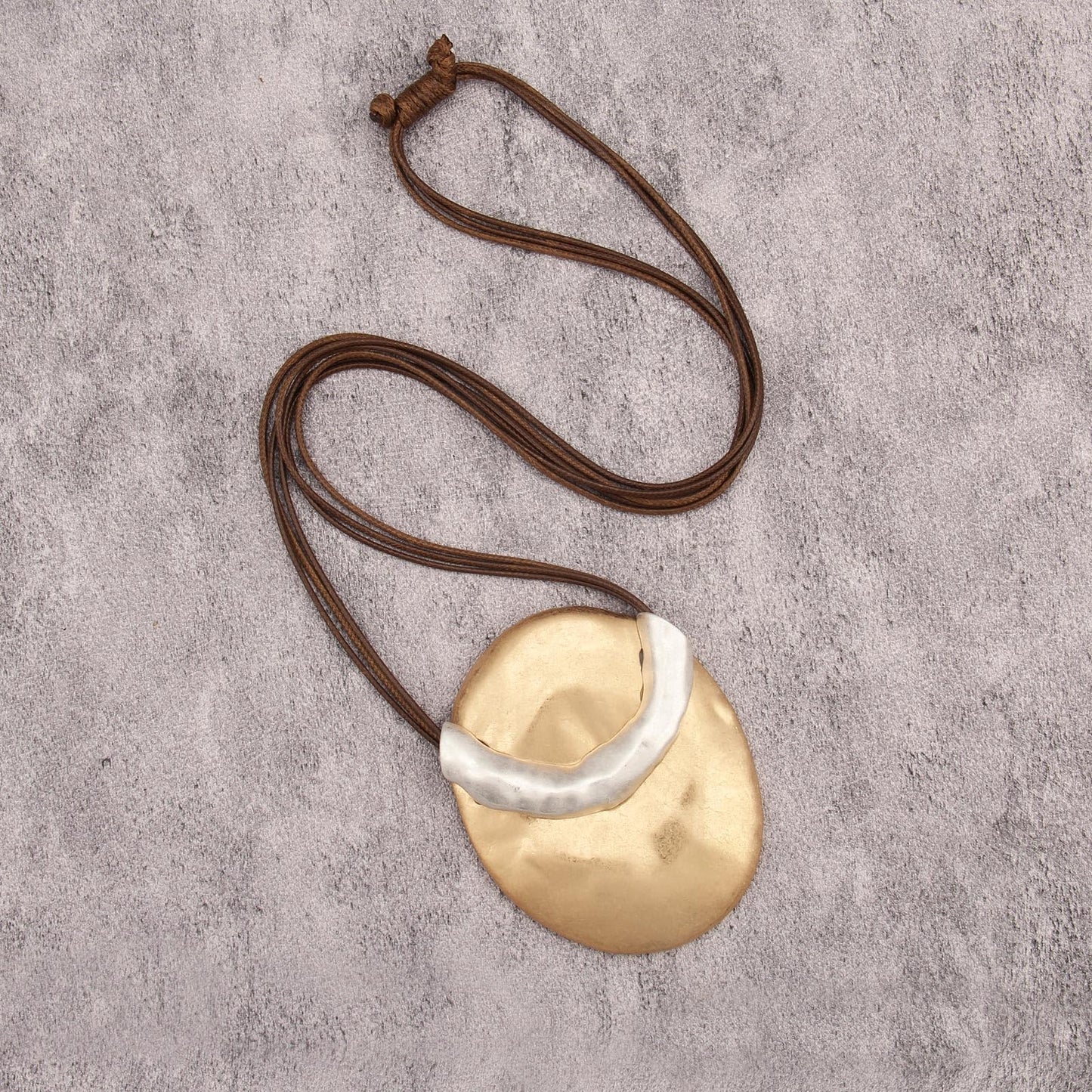 joymiao Chunky Necklace for Women Boho Long Statement Necklace with Round Gold Pendant Vintage Hippie Necklaces Bohemian Jewelry