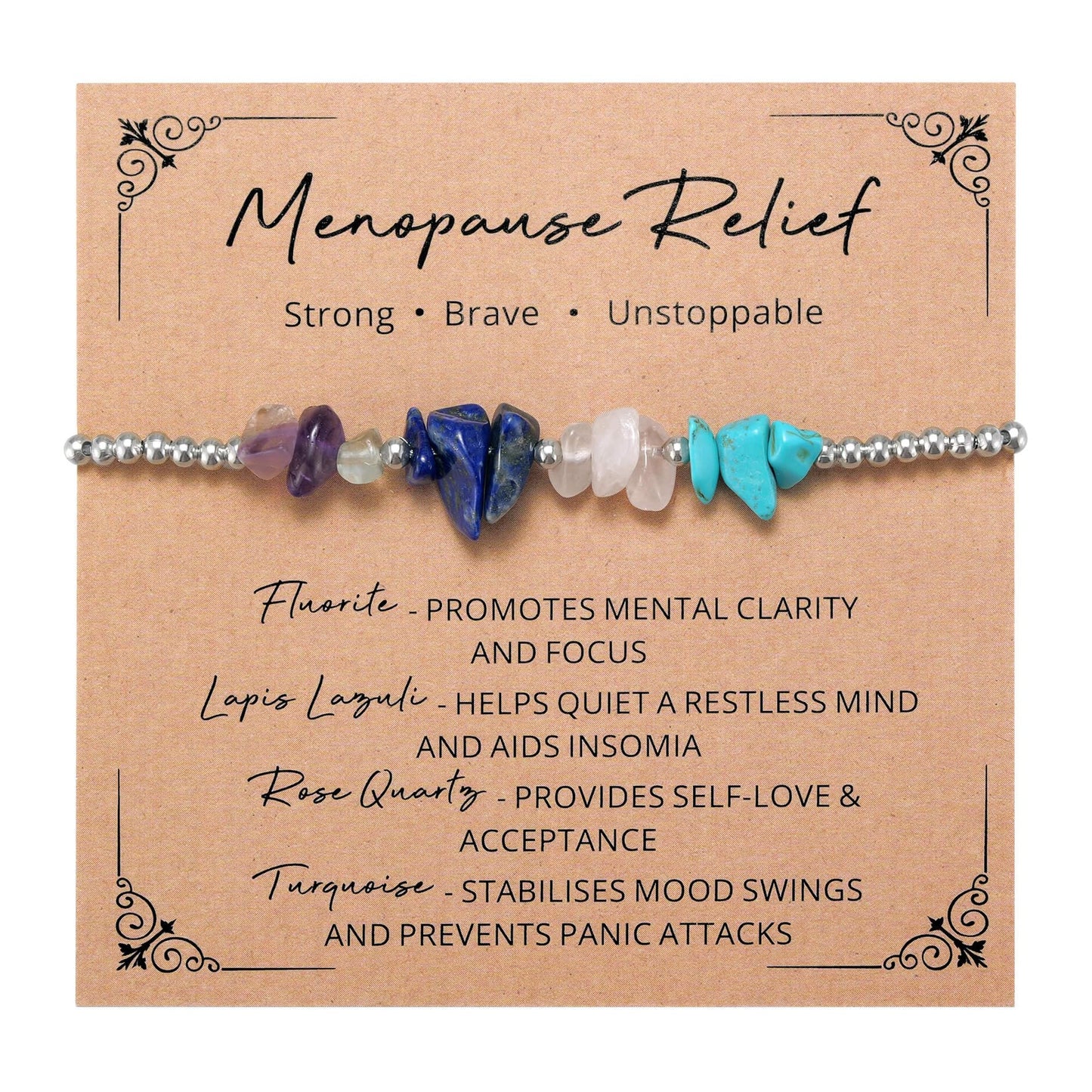 Ukodnus Menopause Bracelet for Women, Menopause Relief Jewelry for Hot Flashes Mood Support Sleep Calm, Hormone Balance Wellness Gifts for Women