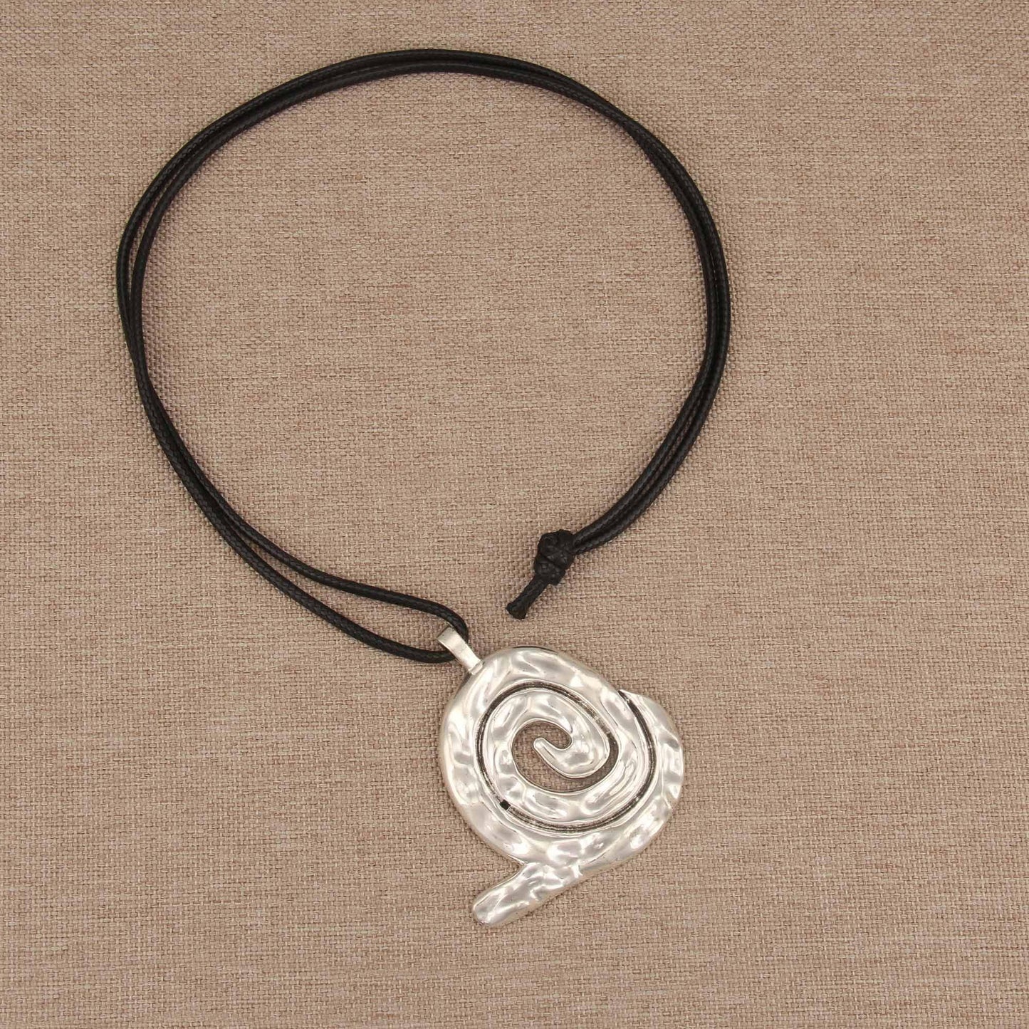 joymiao Bohemian Long Necklace for Women Chunky Boho Gold Necklace Casual Statement Necklaces with Large Silver Swirl Pendant Hippie Jewelry