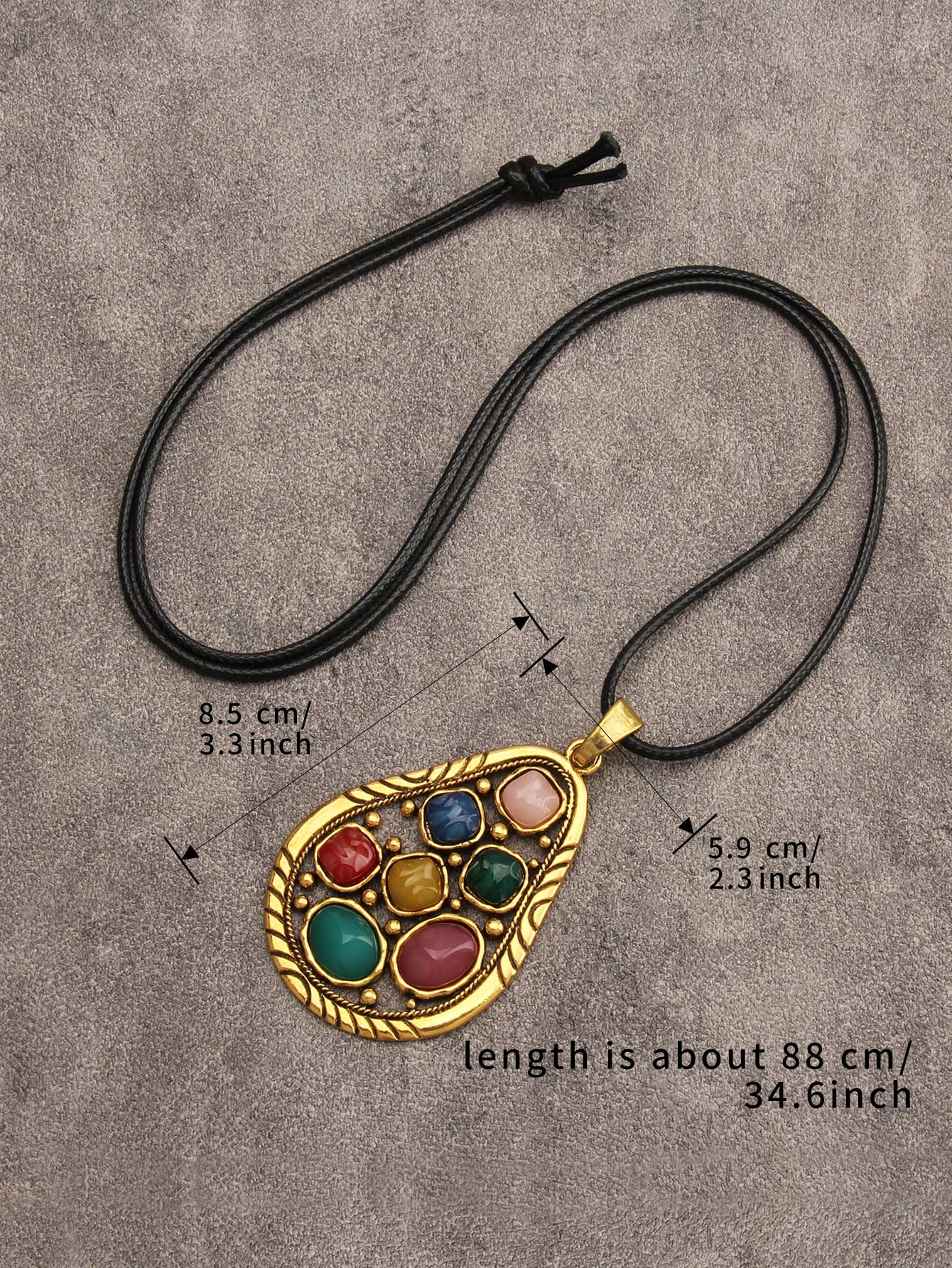 joymiao Bohemian Necklace Boho Pendant for Women Leather Choker Necklace Turquoise Jewelry for Women Trendy