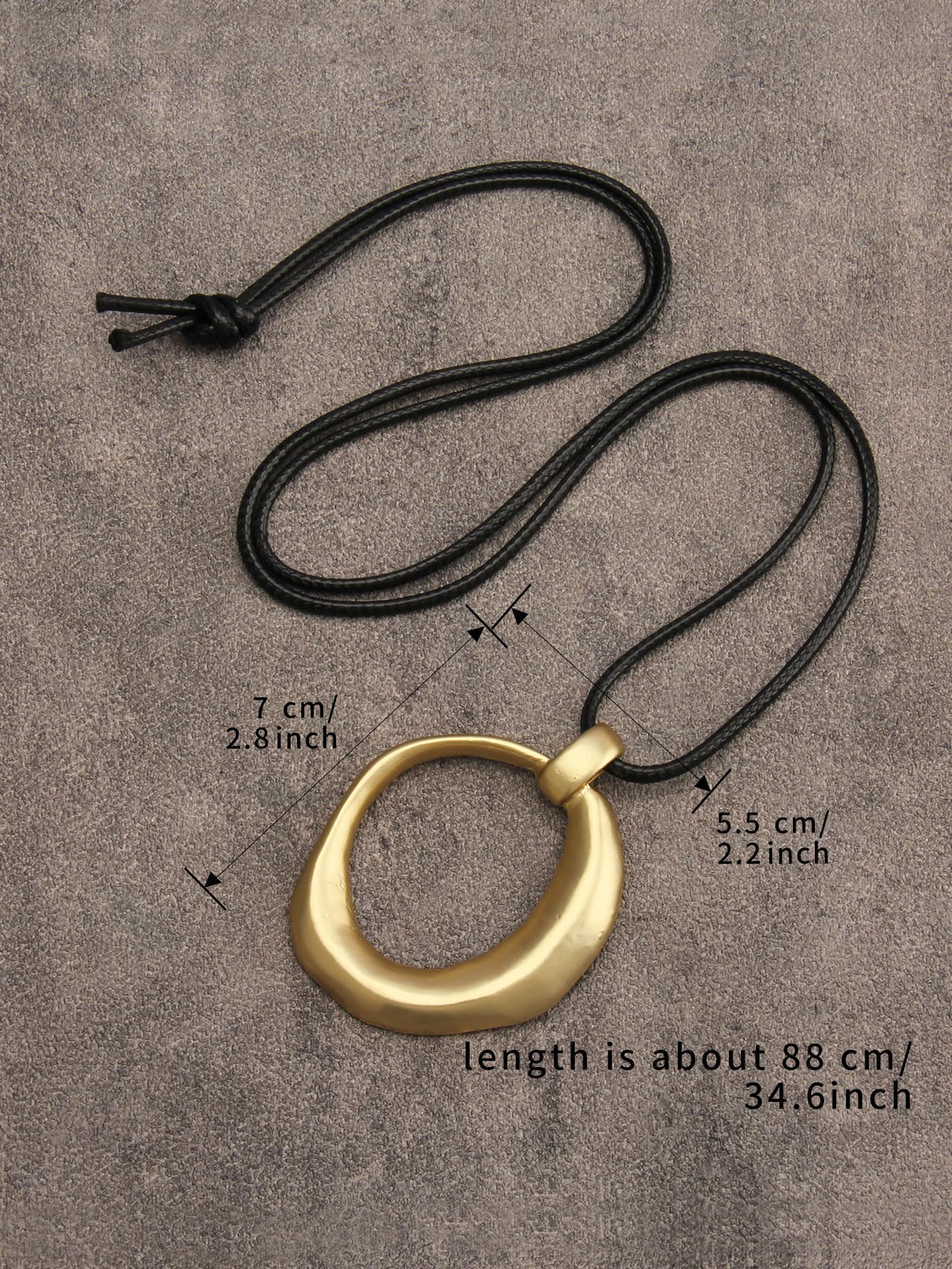 joymiao Big Pendant Necklace Long Leather Necklaces for Women Bohemian Jewelry Gold Circle Necklace Large Black Boho Necklace