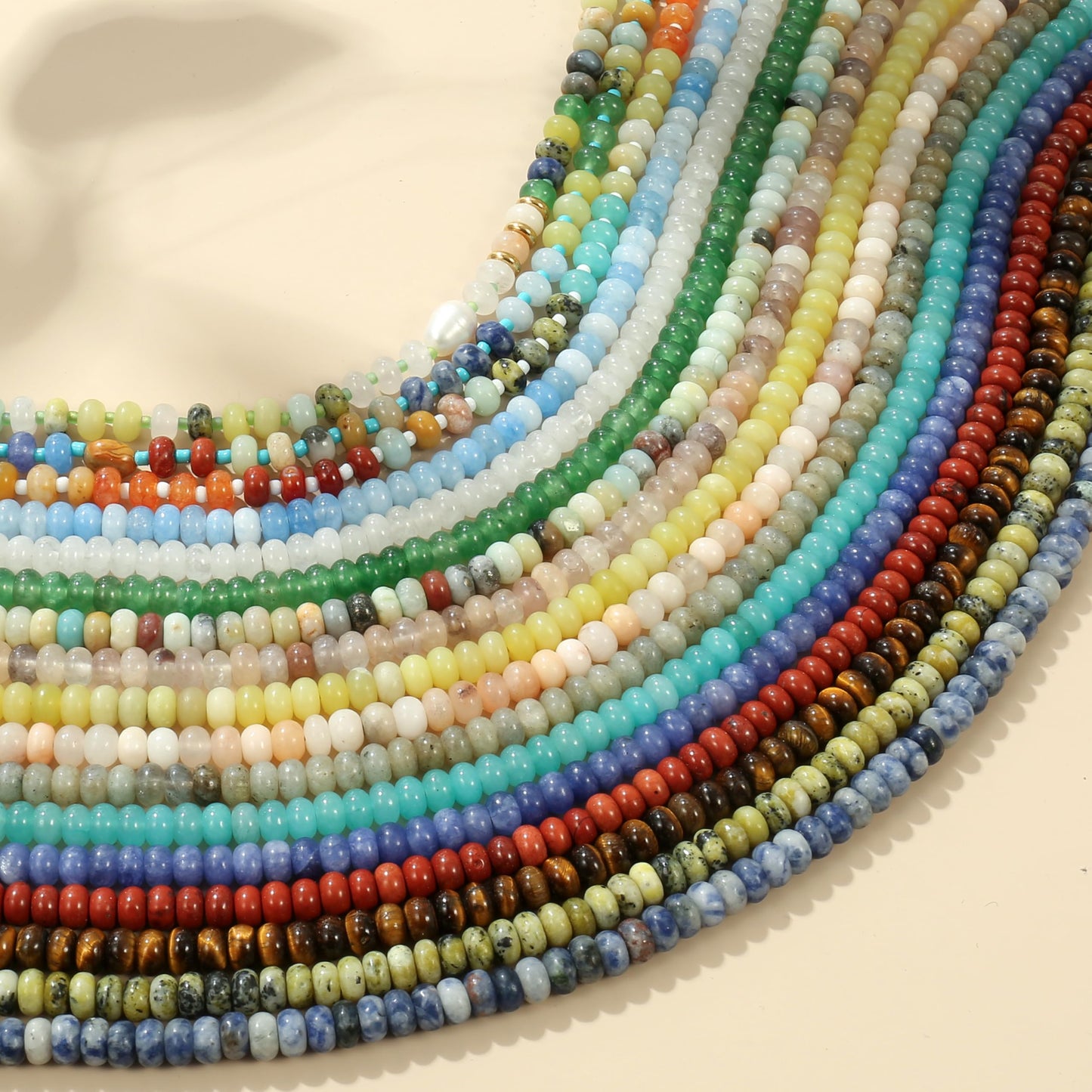 CONRAN KREMIX Azure Stone Beaded Necklace for Women,Natural Gemstone Bead Choker Necklaces Boho Summer Beach Layering Necklace Jewelry Gift for Women