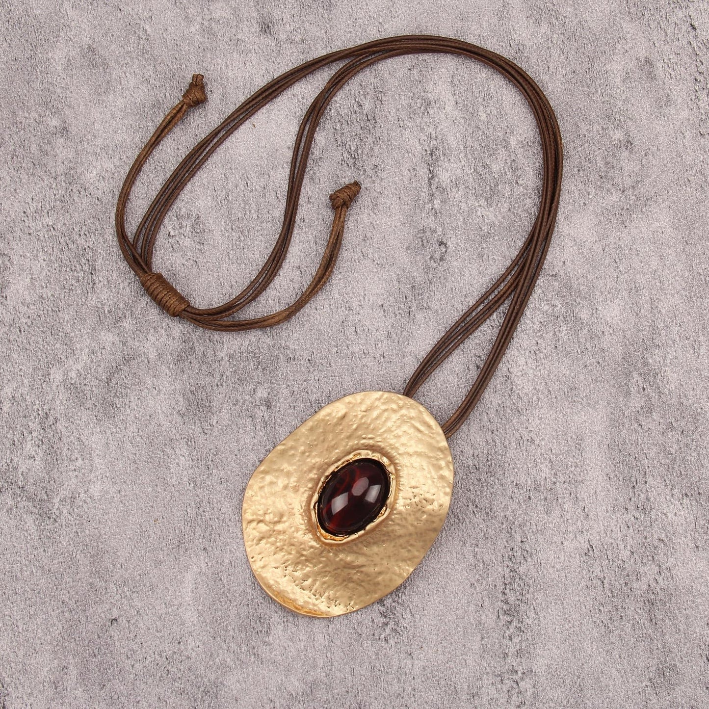 joymiao Chunky Statement Necklace for Women Vintage Bohemian Necklace with Large Gold Pendant Hippie Jewelry