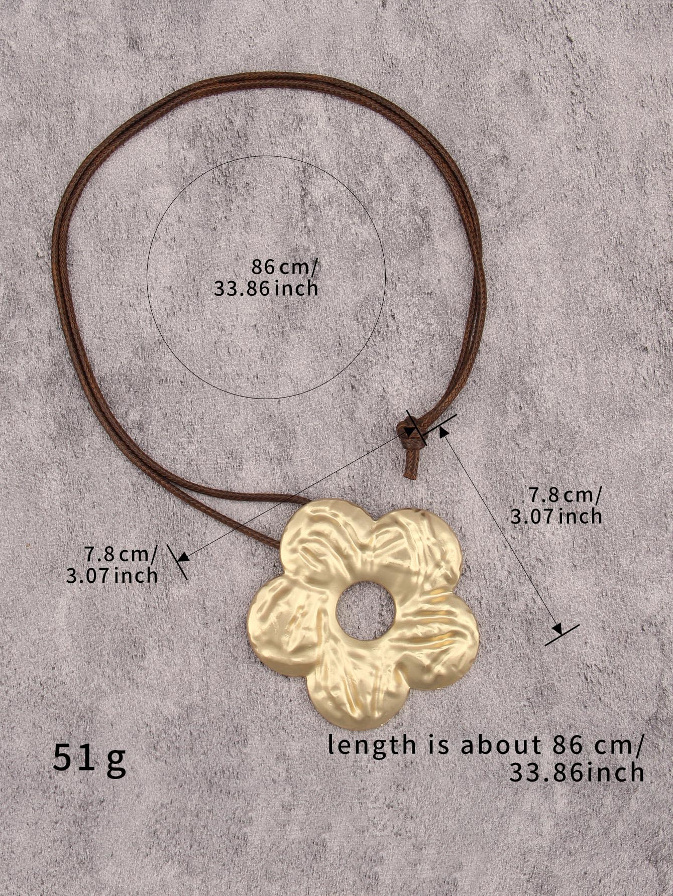 joymiao Vintage Necklace for Women Long Chunky Boho Pendant Necklace with Gold Flower Charm Hippie Statement Jewelry