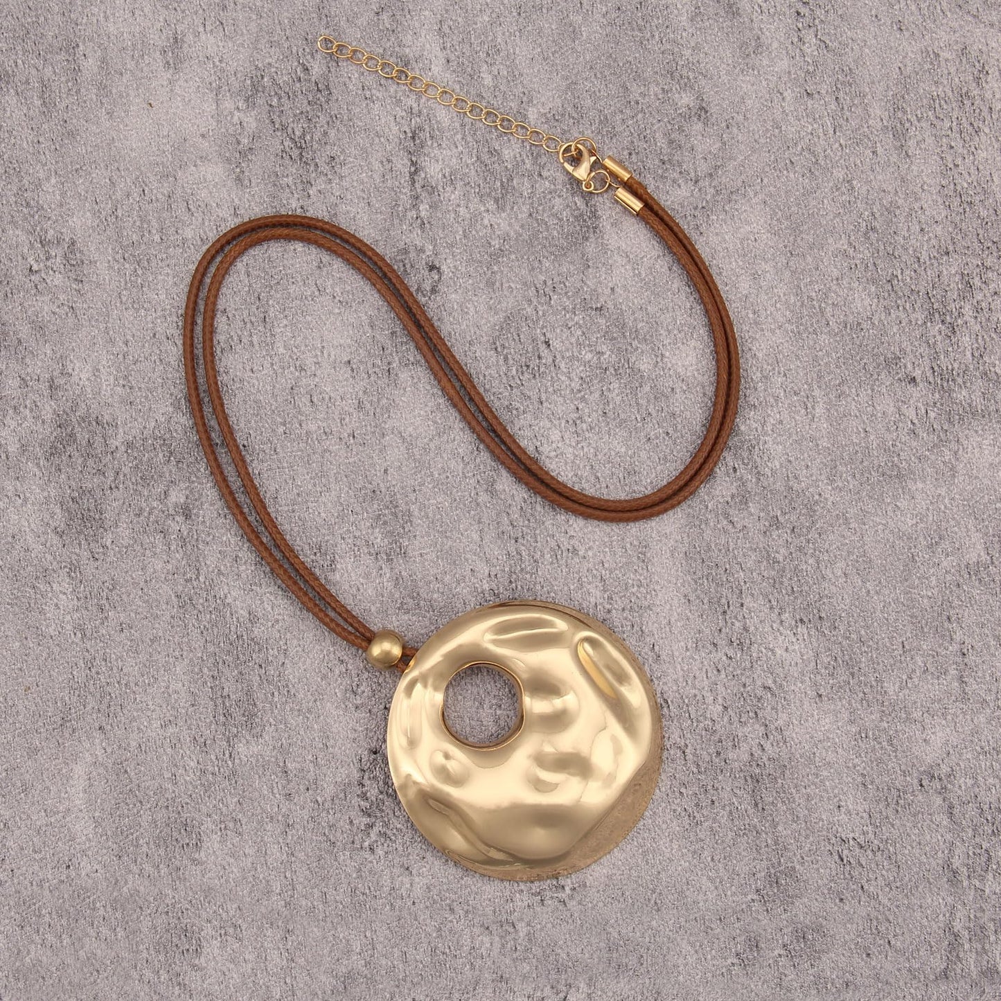 joymiao Boho Necklaces for Women Long Vintage Chunky Statement Necklace with Large Gold Pendant Bohemian Jewelry