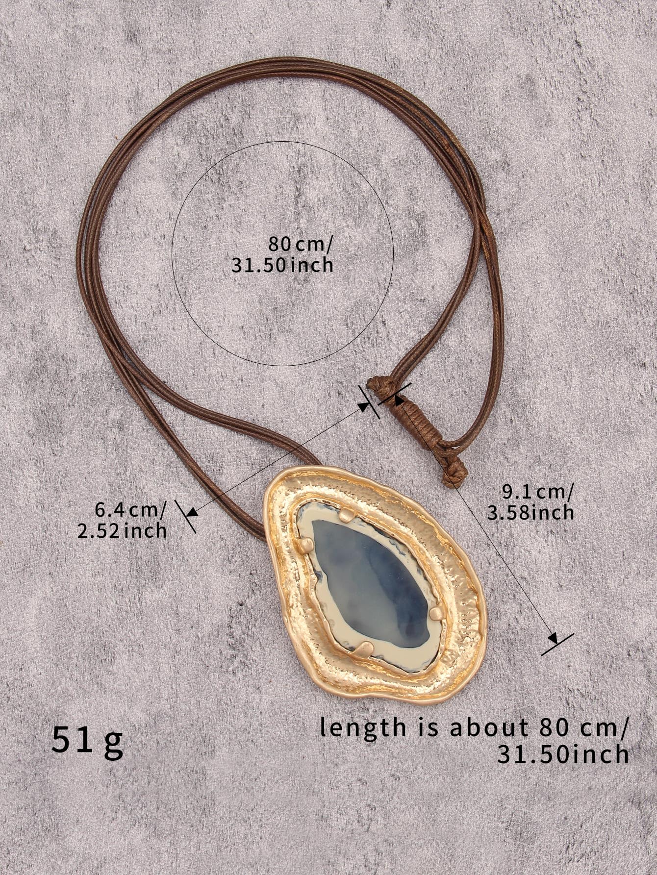 joymiao Vintage Necklace for Women Chunky Boho Statement Necklace with Large Gold Pendant Long Chain Funky Hippie Bohemian Jewelry