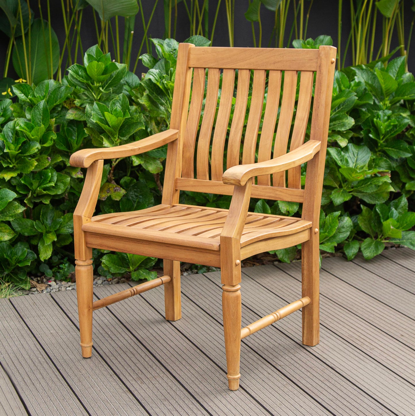 Cambridge Casual Texas 7-Piece Patio Dining Set – Solid Teak Wood Outdoor Furniture with 72-Inch Rectangular Table & 6 Chairs – Umbrella Hole – Weather-Resistant for Backyard or Garden