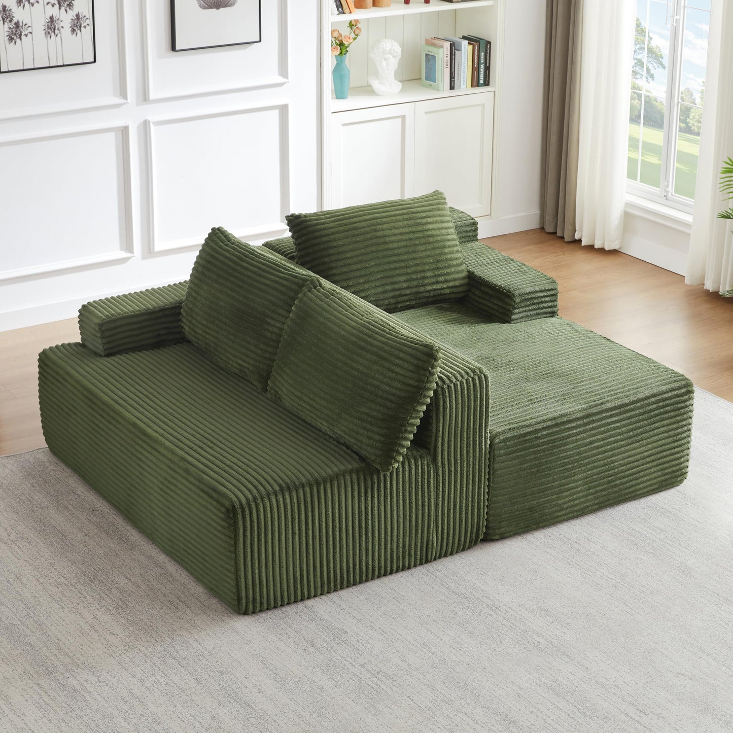 96" Modular Sectional Sofa, Cloud Sectional Couch with Deep Seat, Modern L-Shape Corner Sofa Couch with Right Facing Chaise,Upholstered Boneless Couches for Living Room Bedroom