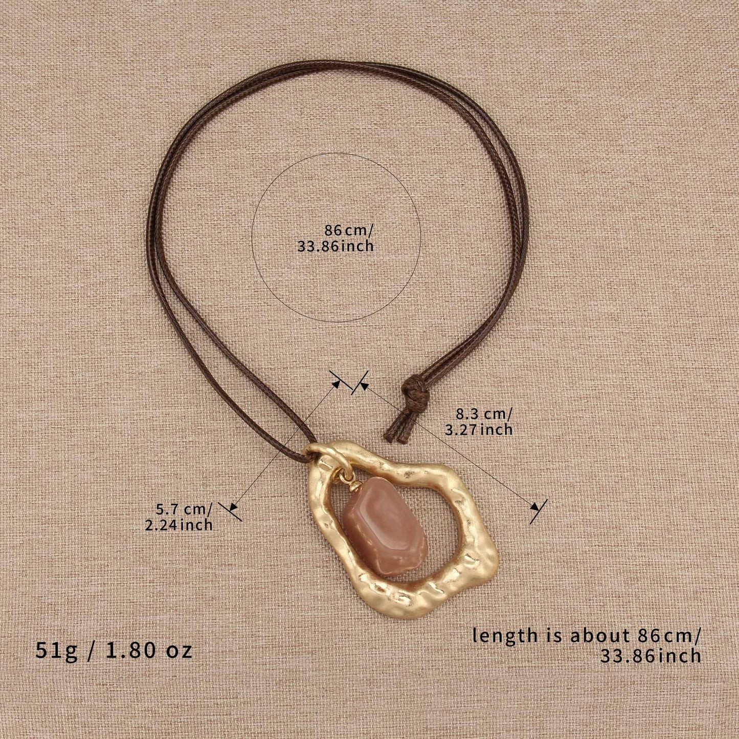joymiao Statement Long Necklace Women Bohemian Vintage Boho Necklaces Chunky Necklaces with Resin Stone Hippie Trendy Jewelry