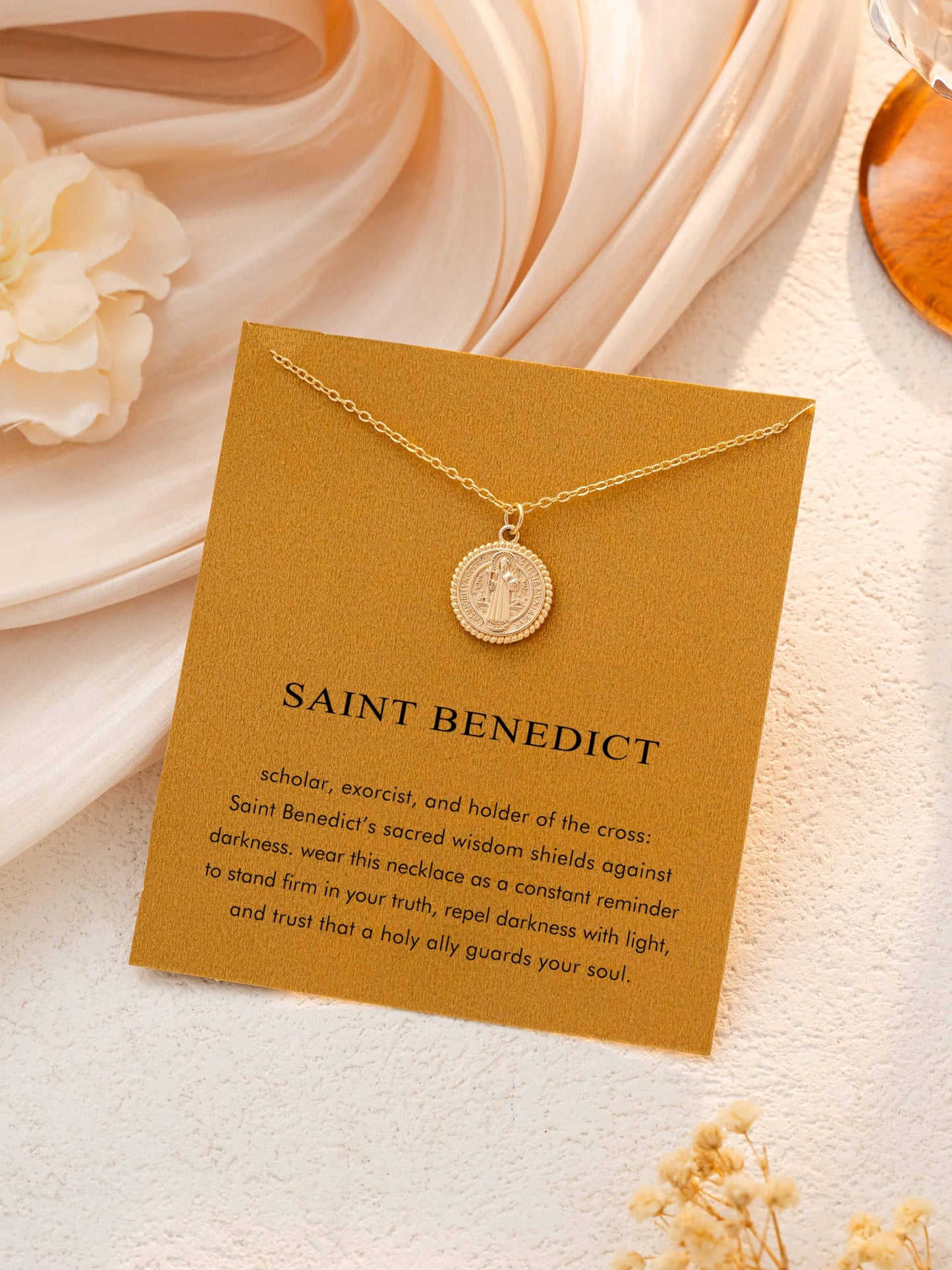 Baydurcan Saint Benedict Necklace for Women Religious Gifts for Women Friends st benedict necklace (San Benito)
