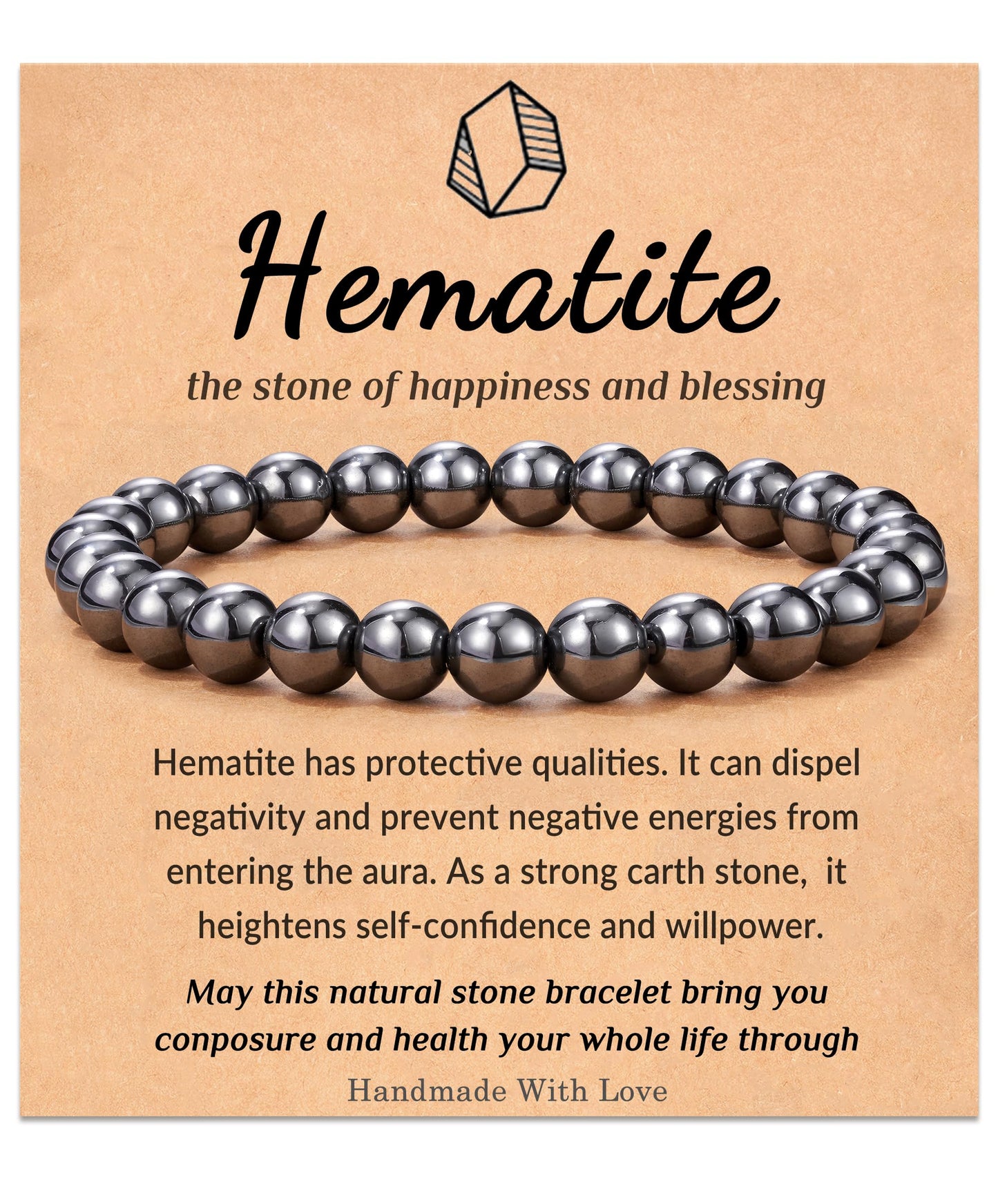 Seyaa Hematite Bracelet Natural Stone Beaded Stretch Bracelets Gifts for Men Bracelet
