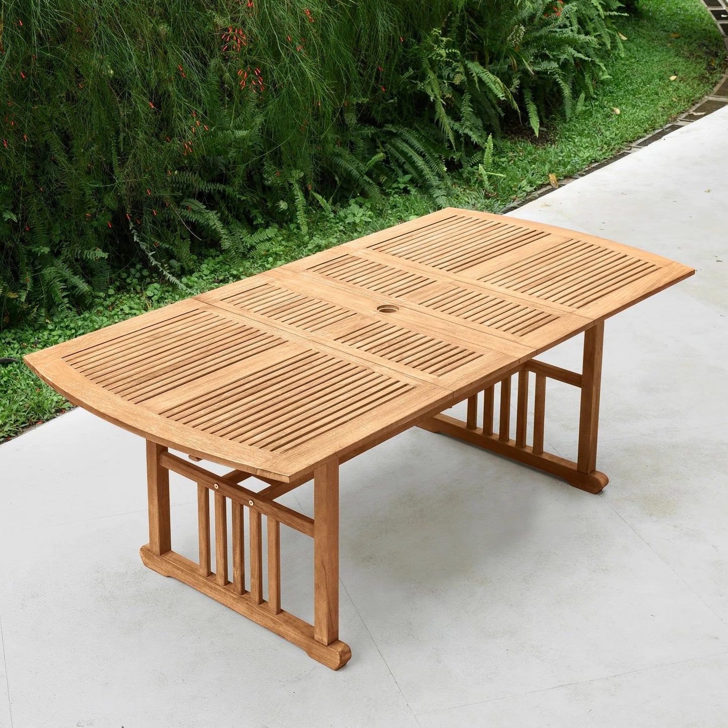 Cambridge Casual Caterina Teak Wood 6-Piece Outdoor Dining Set with Backless Bench, Navy