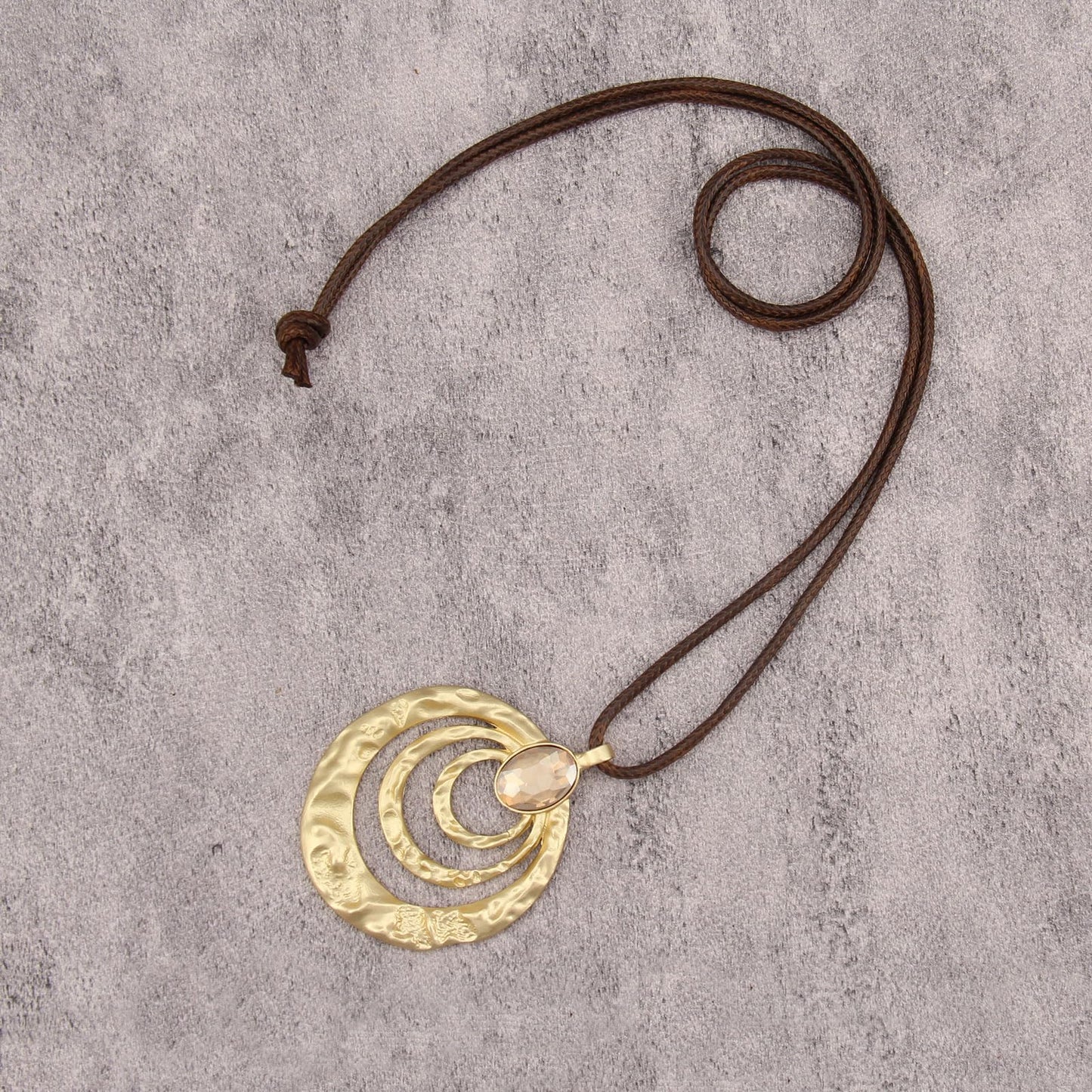 joymiao Boho Pendant Necklace for Women Long Chunky Statement Necklace with Large Gold Pendant Hippie Vintage Jewelry