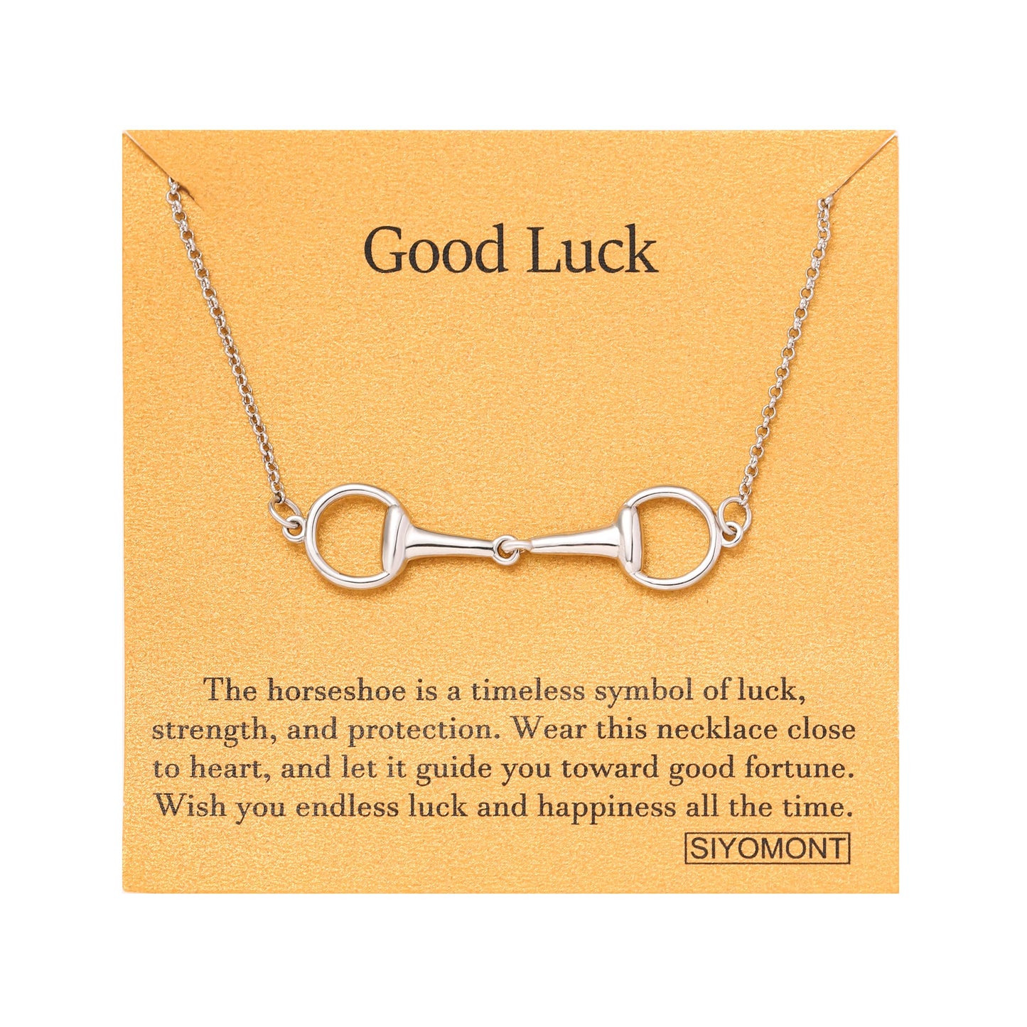 SIYOMONT Horse Necklace 14K Gold Plated Snaffle Bit Snaffle Bit Pendant Necklace Jewelry Gift for Women(S)