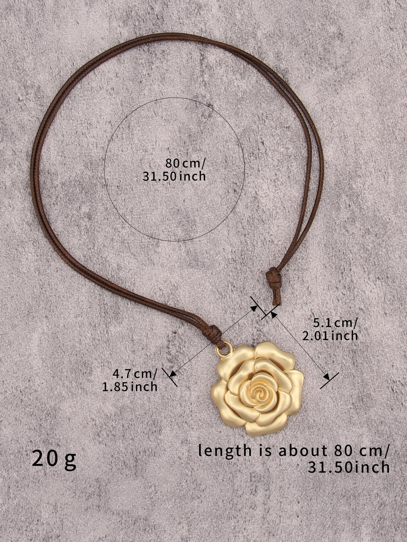 joymiao Chunky Boho Necklaces for Women Vintage Necklace with Large Gold Rose Pendant Chunky Necklaces Vintage Jewelry