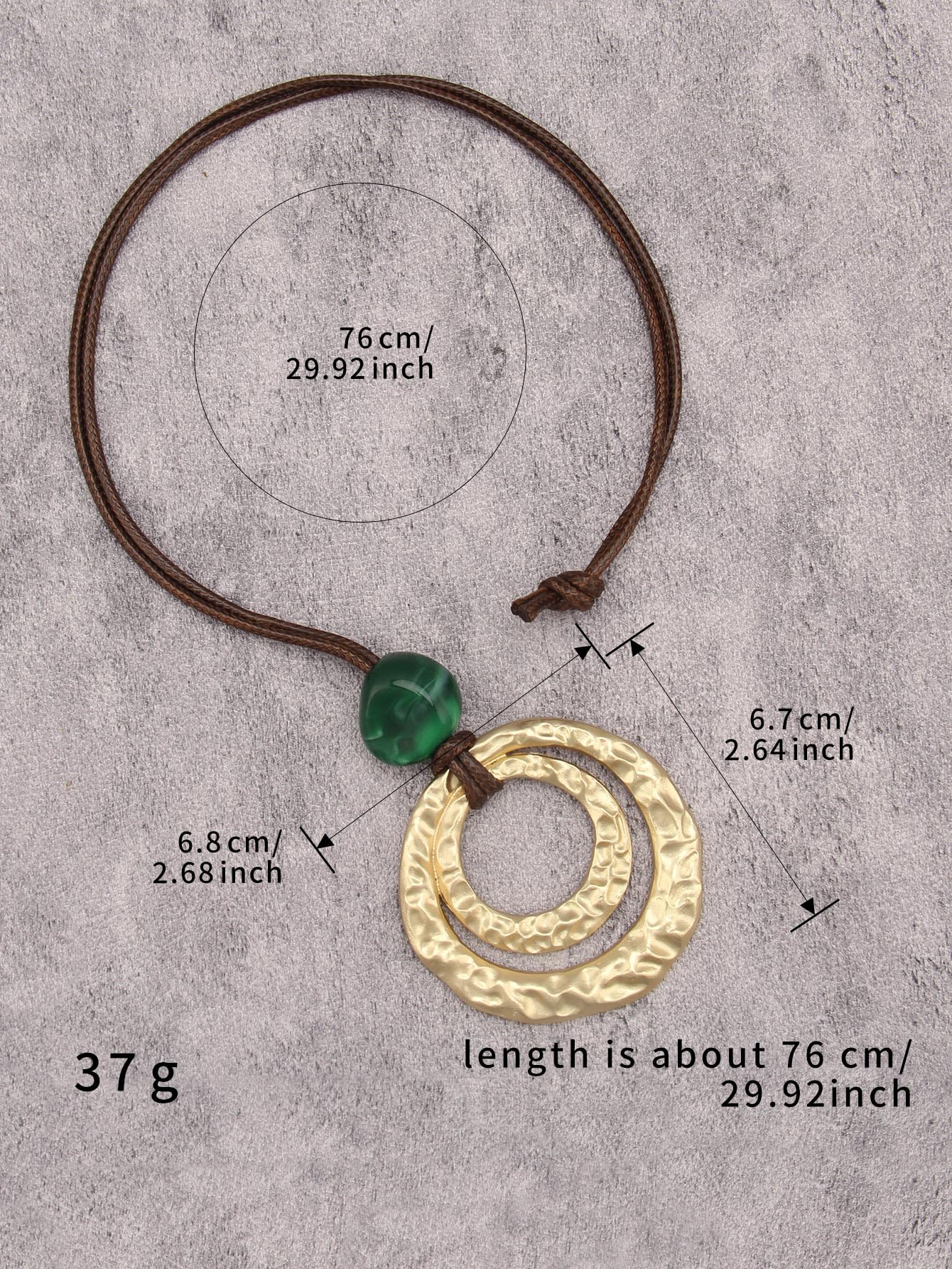 joymiao Chunky Pendant Necklace for Women Long Boho Necklace with Gold Double Layer Pendant Statement Vintage Hippie Layered Necklaces