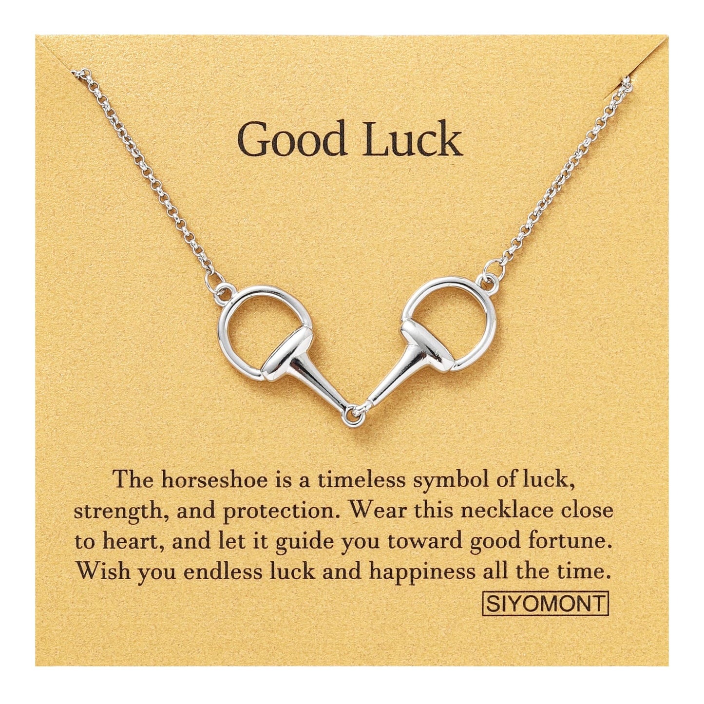 SIYOMONT Horse Necklace 14K Gold Plated Snaffle Bit Snaffle Bit Pendant Necklace Jewelry Gift for Women(S)