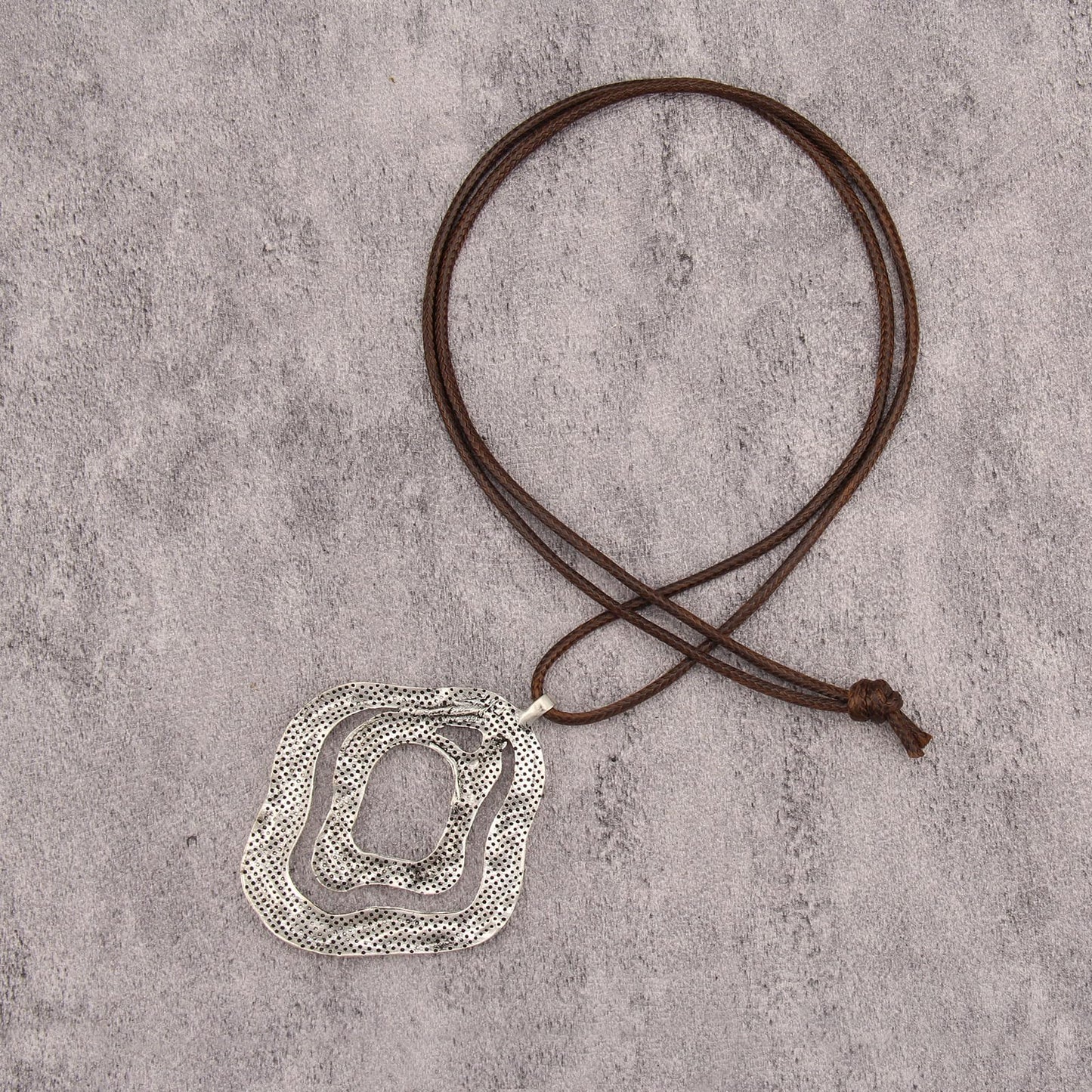 joymiao Long Boho Necklace for Women Vintage Chunky Statement Pendant Necklace with Silver Pendant Hippie Bohemian Jewelry