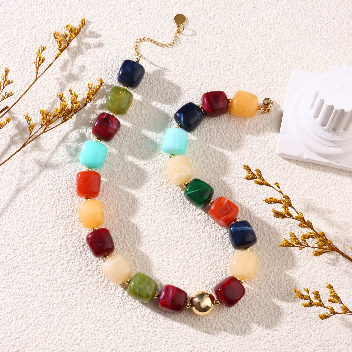 joymiao Beaded Necklaces for Women Trendy Statement Necklace Chunky Big Colorful Beaded Necklace Summer Necklaces Beach Boho Jewelry