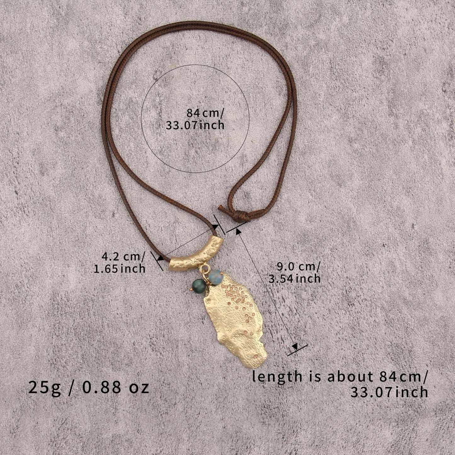joymiao Chunky Pendant Necklace for Women Vintage Boho Statement Necklaces Large Pendant Hippie Necklace Trendy Bohemian Jewelry