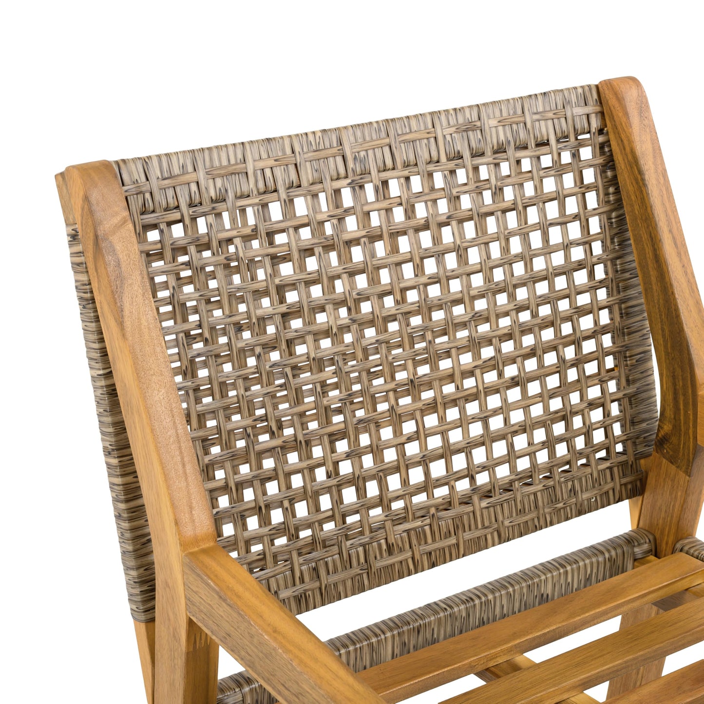 Christopher Knight Home Verle Wooden Patio Dining Set for 4, Acacia Wood Outdoor Dining Table Set for 4, 5 Piece Outdoor Dining Set with Round Table and Armchair with Seat Cushion, Teak+Beige