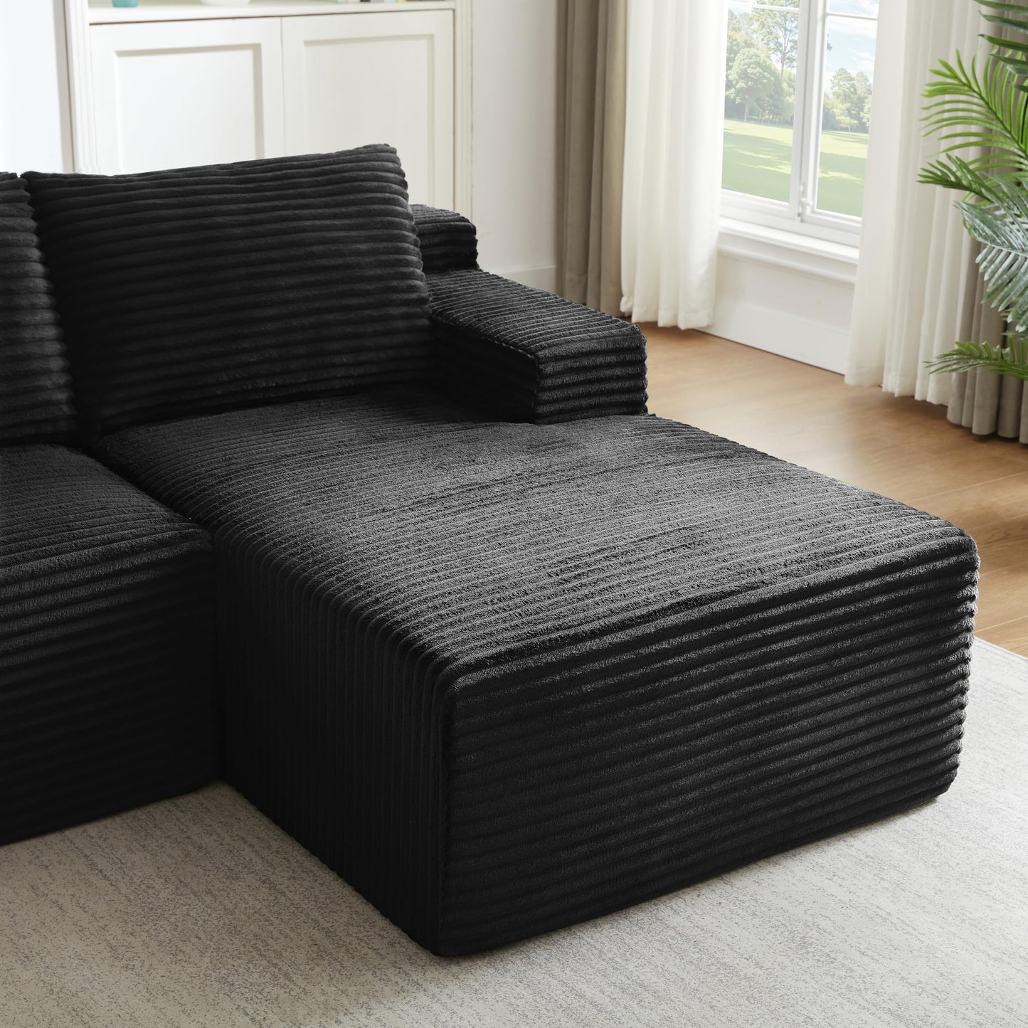 96" Modular Sectional Sofa, Cloud Sectional Couch with Deep Seat, Modern L-Shape Corner Sofa Couch with Right Facing Chaise,Upholstered Boneless Couches for Living Room Bedroom