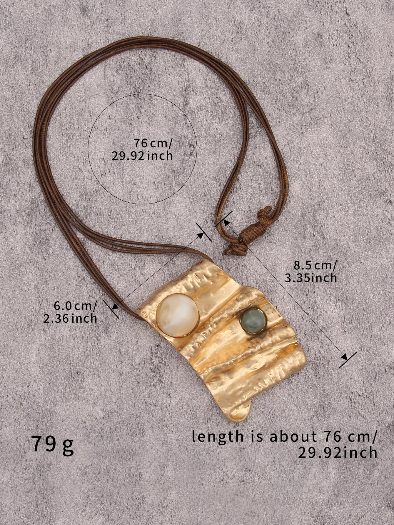 joymiao Boho Necklace for Women Large Pendant Vintage Statement Necklaces Bohemian Gold Irregular Pendant Long Chain Hippie Choker Necklace