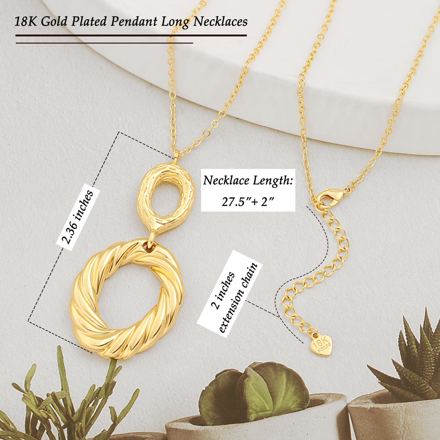 PERNNLA PEARL Simple Gold Plated Chain Long Necklace for Women Trendy Statement Pendant Necklaces Dainty Sweater Chain Necklaces