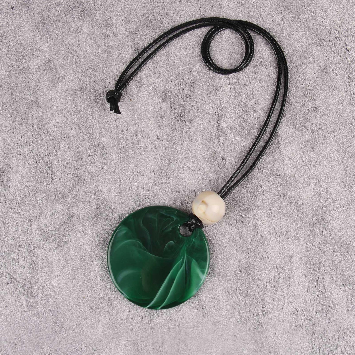 joymiao Bohemian Necklace for Women Large Long Chunky Necklace with Green Pendant Boho Choker Ethnic Hippie Jewelry