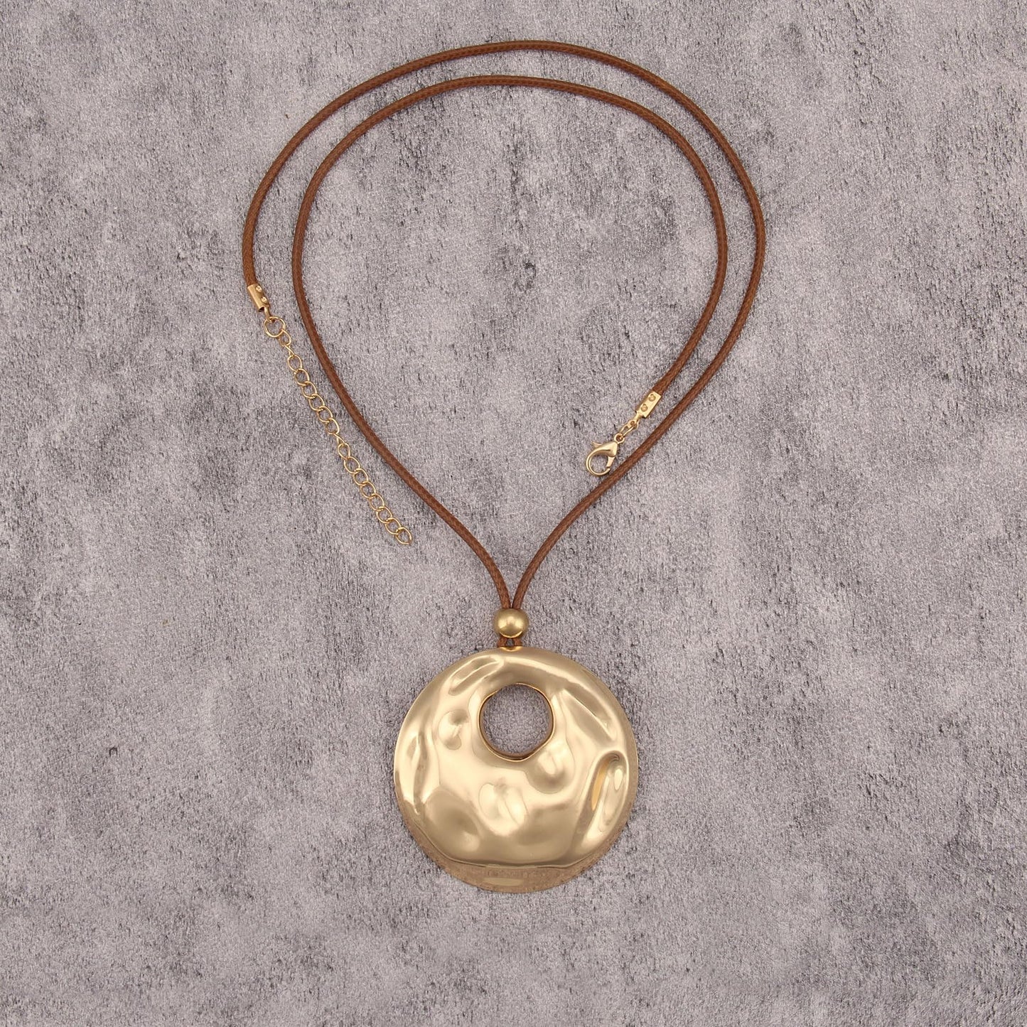 joymiao Boho Necklaces for Women Long Vintage Chunky Statement Necklace with Large Gold Pendant Bohemian Jewelry