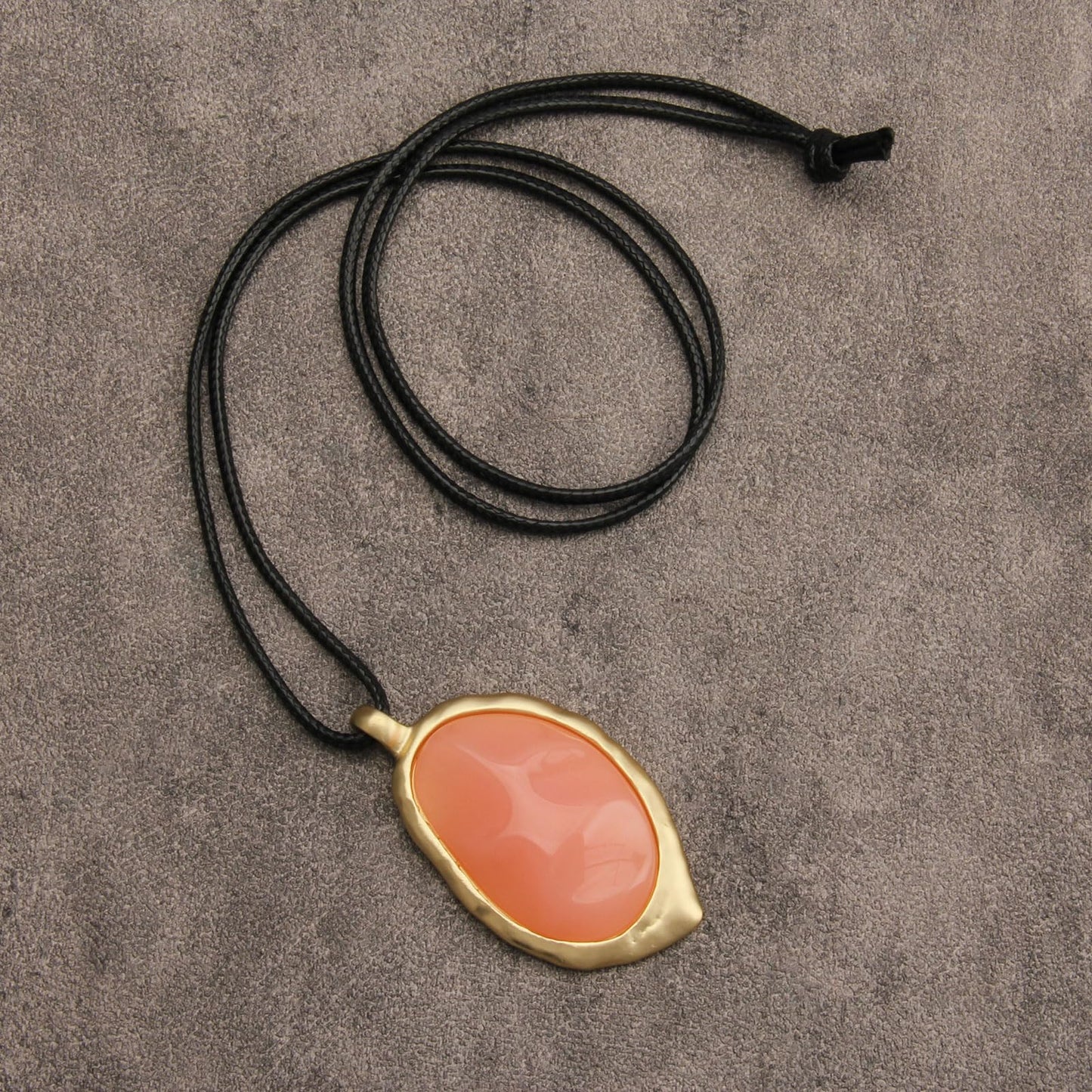 joymiao Leather Choker Necklaces for Women Long Necklaces Trendy Natural Stone Necklace Bohemian Pendant Boho Style Jewelry