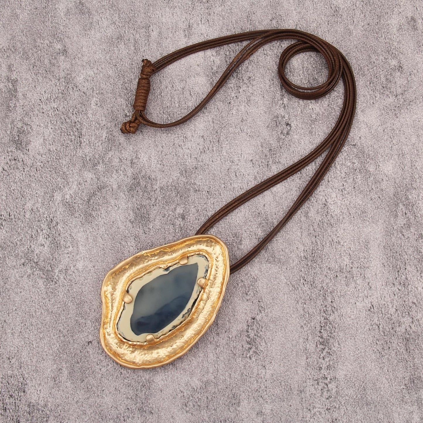 joymiao Vintage Necklace for Women Chunky Boho Statement Necklace with Large Gold Pendant Long Chain Funky Hippie Bohemian Jewelry
