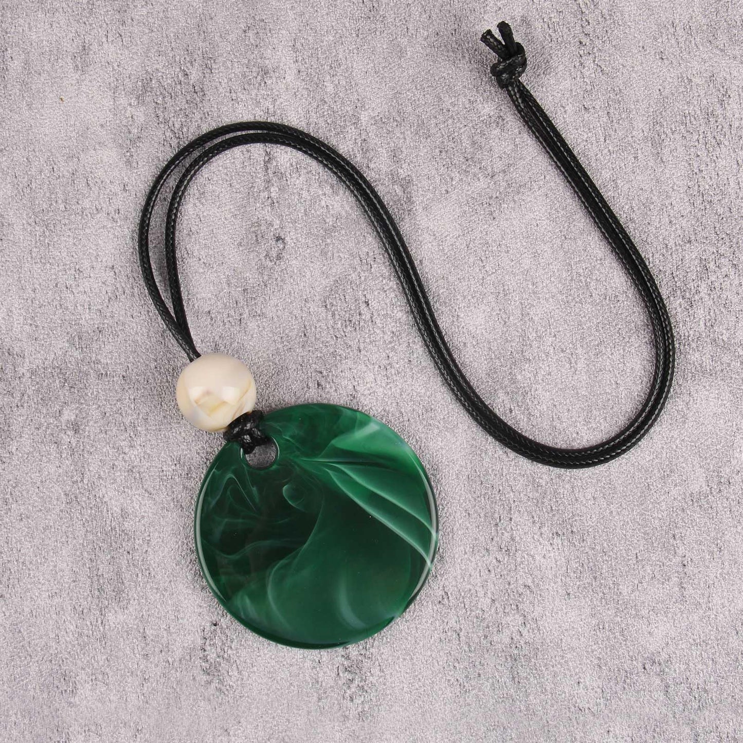 joymiao Bohemian Necklace for Women Large Long Chunky Necklace with Green Pendant Boho Choker Ethnic Hippie Jewelry