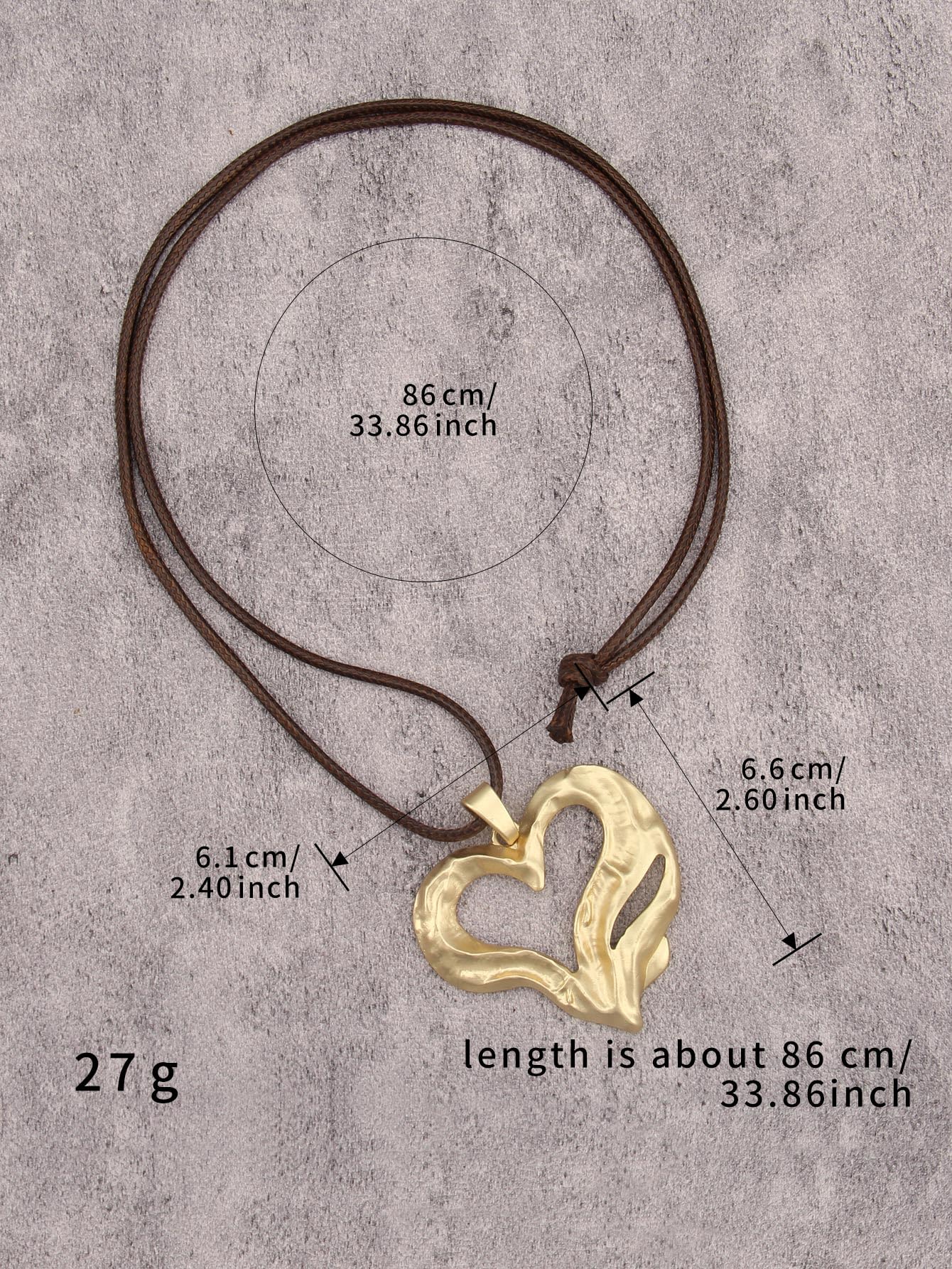 joymiao Bohemian Necklace for Women Long Boho Pendant Necklace with Large Gold Irregular Heart Vintage Hippie Statement Necklaces