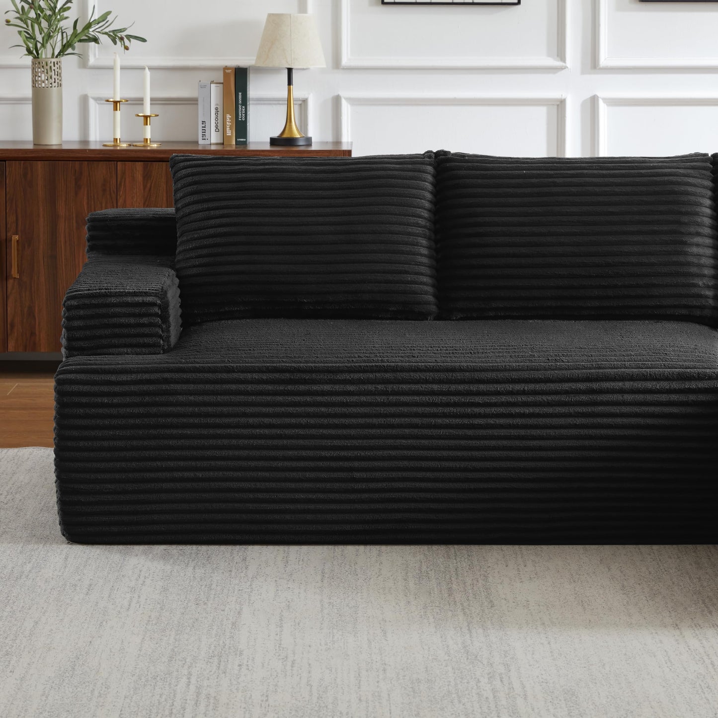 96" Modular Sectional Sofa, Cloud Sectional Couch with Deep Seat, Modern L-Shape Corner Sofa Couch with Right Facing Chaise,Upholstered Boneless Couches for Living Room Bedroom