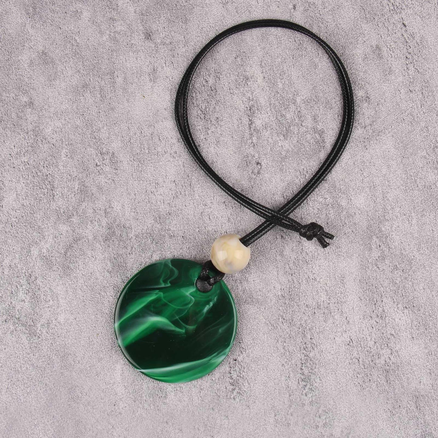 joymiao Bohemian Necklace for Women Large Long Chunky Necklace with Green Pendant Boho Choker Ethnic Hippie Jewelry