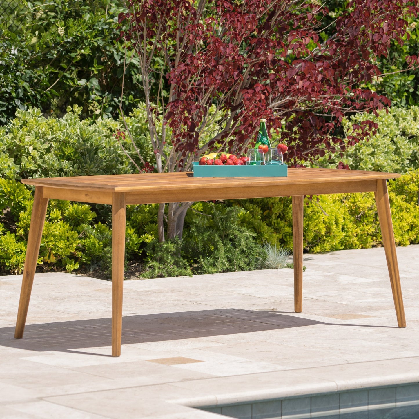 Stanyan | 7 Piece Outdoor Acacia Wood Dining Set | Perfect for Patio | with Teak Finish