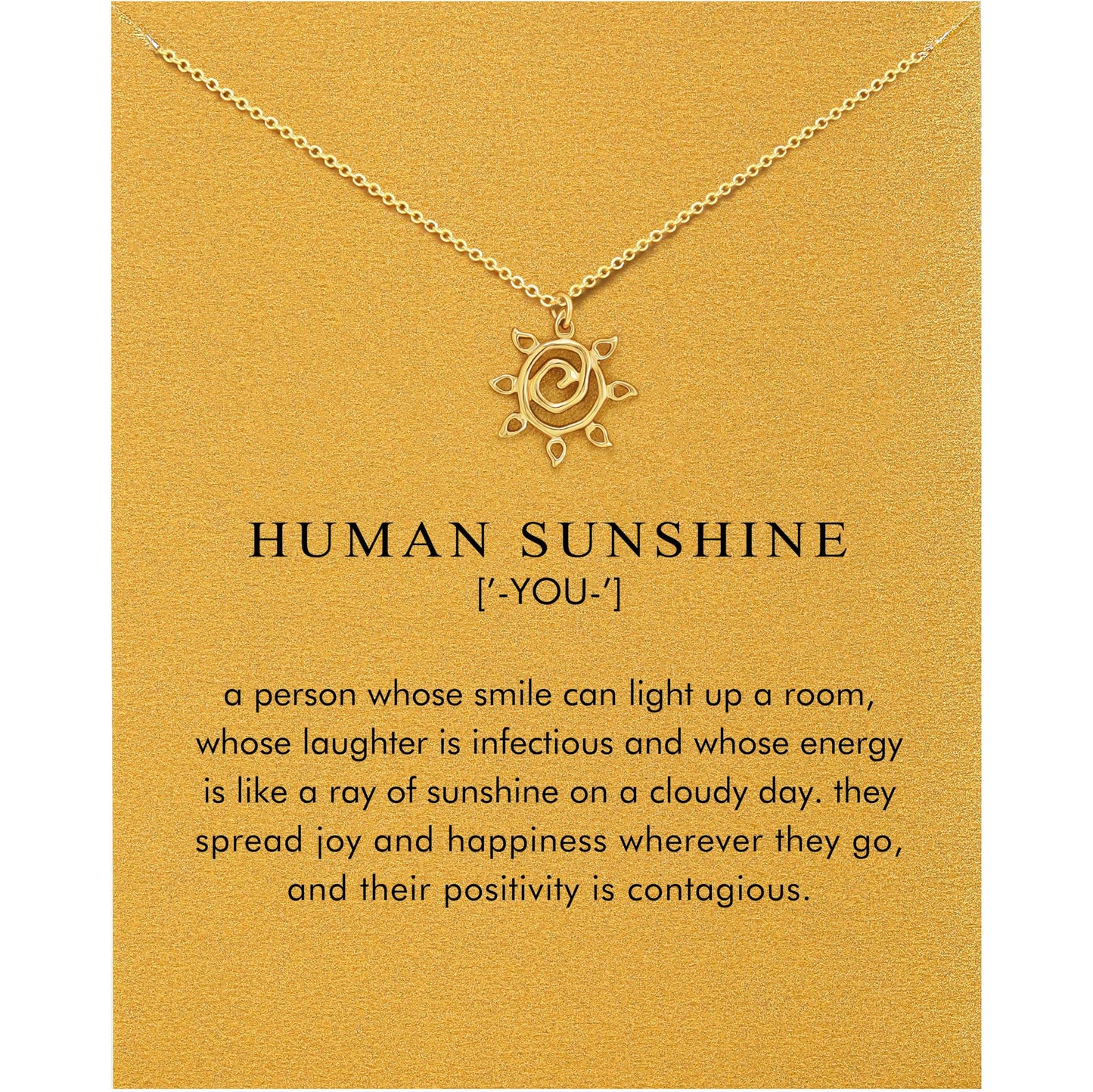 Baydurcan Golden Sun Necklace for Women, Sunshine Pendant Necklace Sun Jewelry, Appreciation Gift for Women