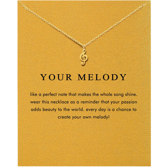 OBSUN Music Gifts for Women Music Note Necklace Gold Treble Clef Necklace Gifts for Music Lovers (Music Note)