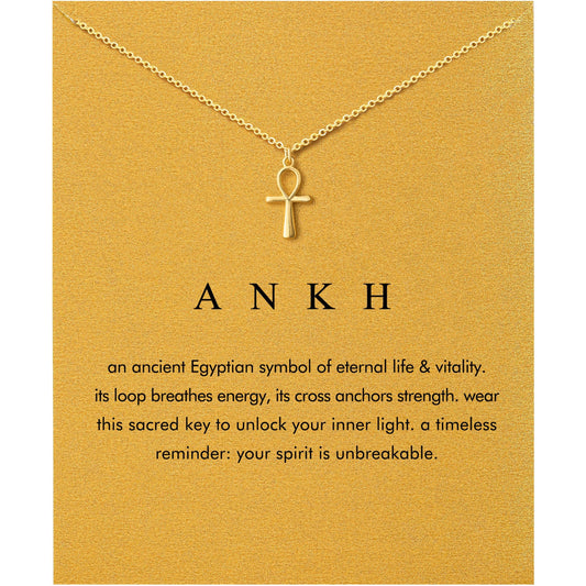 Baydurcan Gold Ankh Necklace Egyptian Jewelry for Women Spiritual Gifts for Women (Ankh Necklace)