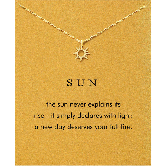 Baydurcan Gold Sun Necklace Friendship Gifts for Women Friends Cheer Up Gifts for Women (Sun)