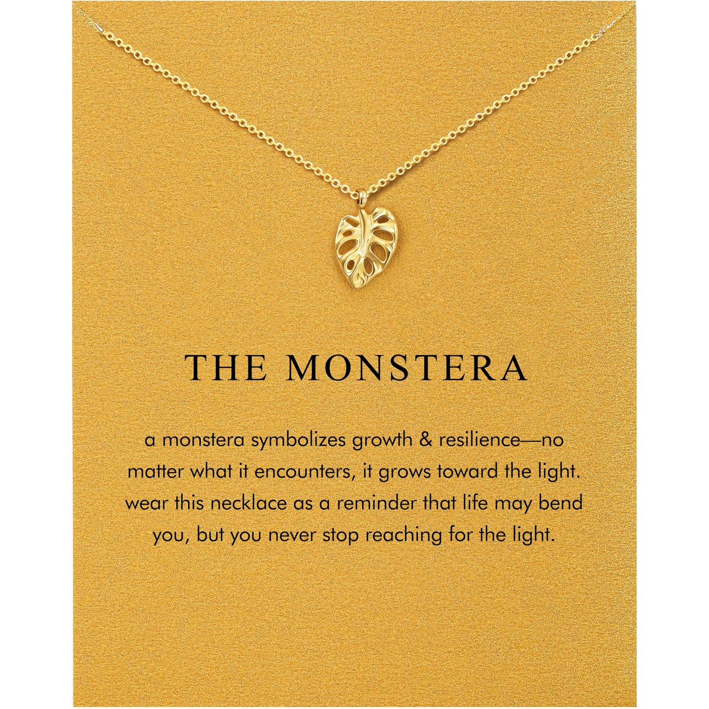 Baydurcan Monstera Necklace for Women, Plant Leaf Pendant Monstera Jewelry, Botanical Gift for Plant Lover