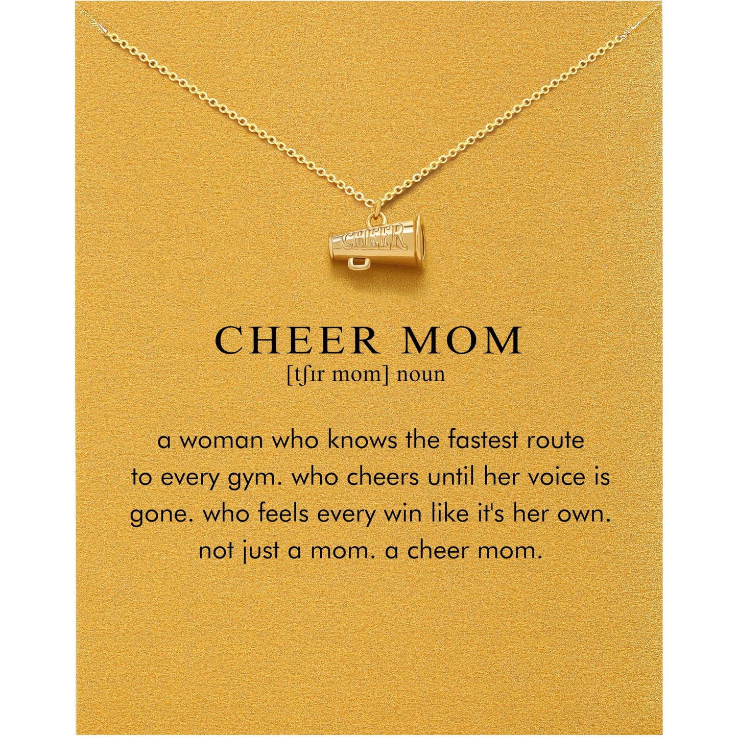 Baydurcan Cheer Mom Necklace for Women, Cheerleading Pendant Jewelry, Cheer Mom Essentials Gifts Inspirational Cheerleader Gift for Mother