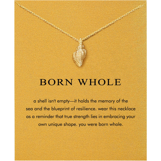 Baydurcan Gold Seashell Necklace Shell Necklaces for Women Gold Shell Necklace Encouragement Gifts for Women (Seashell)
