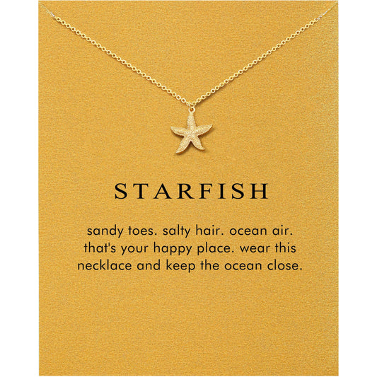 Baydurcan Starfish Necklace for Women, Summer Beach Jewelry Sea Star Pendant Necklace Beach Themed Vacation Gifts