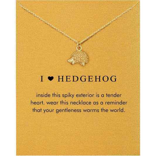 Baydurcan Hedgehog Necklace for Women, Hedgehog Gifts Cute Animal Pendant Jewelry, Inspirational Gift for Her