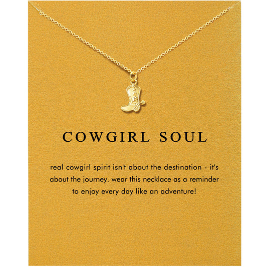 OBSUN Cowgirl Necklace for Women Western Necklace Cowboy Boot Cowgirl Jewelry for Women Western (Cowgirl Boot)