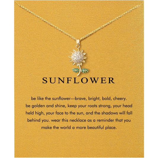Baydurcan Sunflower Necklaces for Women Sunflower Gifts going Away Gifts for Coworkers Women (Sunflowers)