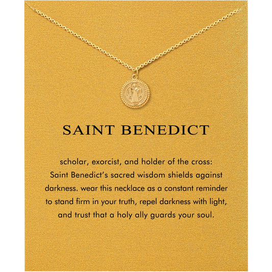 Baydurcan Saint Benedict Necklace for Women Religious Gifts for Women Friends st benedict necklace (San Benito)